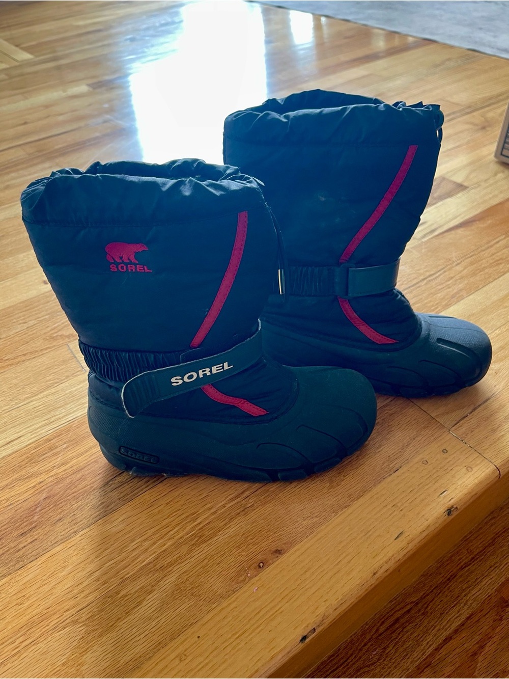 Sorel Black Boots with Green Felt Lining